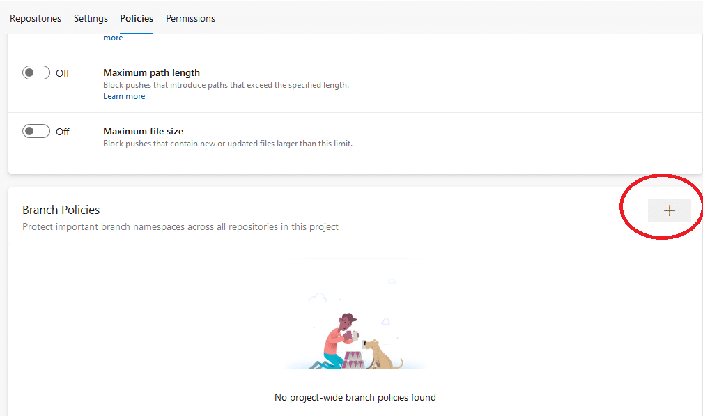 Azure DevOps add branch protection policies