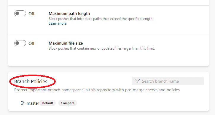 Azure DevOps set branch policies